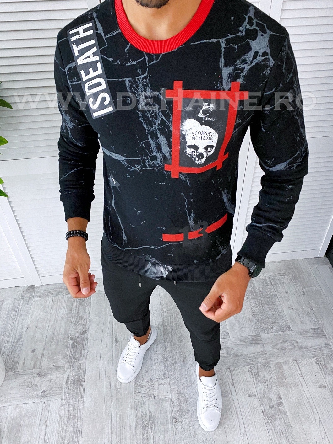 Bluza barbati neagra slim fit 2595 n5-4